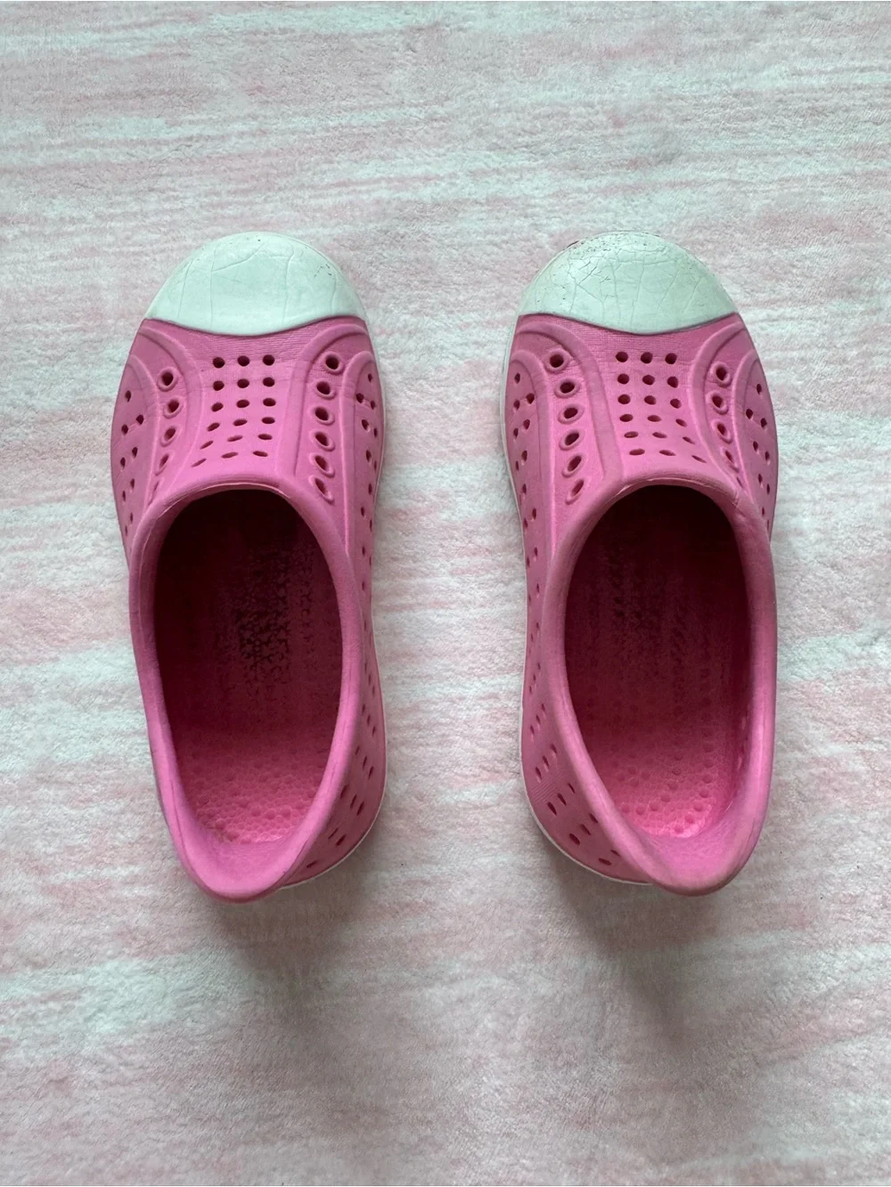 wonder nation Pink Slip-On Water-Friendly Kids Shoes with White Toe Caps